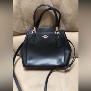 Authentic Minetta Black Crossbody Leather Satchel Convertible